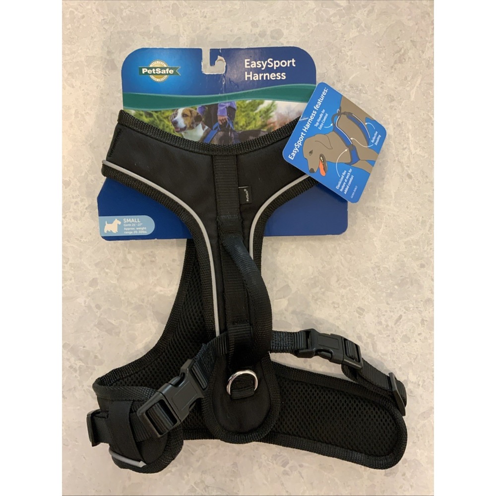 NEW PetSafe Easy Sport Dog Harness Small 21"-27" 20-30 lbs Gray Black Reflective